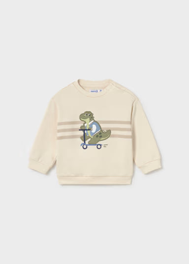 COORDINATO IN FELPA DINOSAURO BEIGE/VERDE