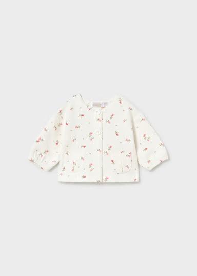 COORDINATO IN FELPA 3PZ PANNA/ROSA FANTASIA FIORELLINI