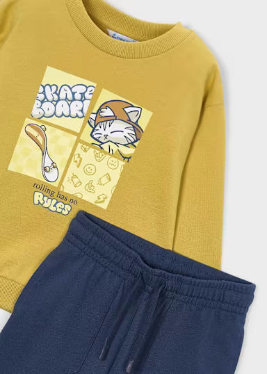 COORDINATO TUTA SKATEBOARD OCRA/BLU
