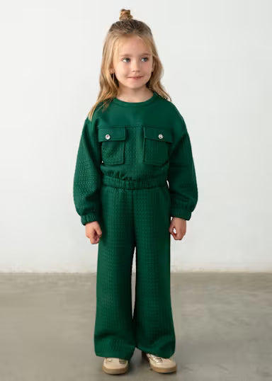 COORDINATO IN FELPA CASUAL VERDE BOTTIGLIA
