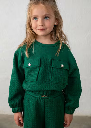 COORDINATO IN FELPA CASUAL VERDE BOTTIGLIA
