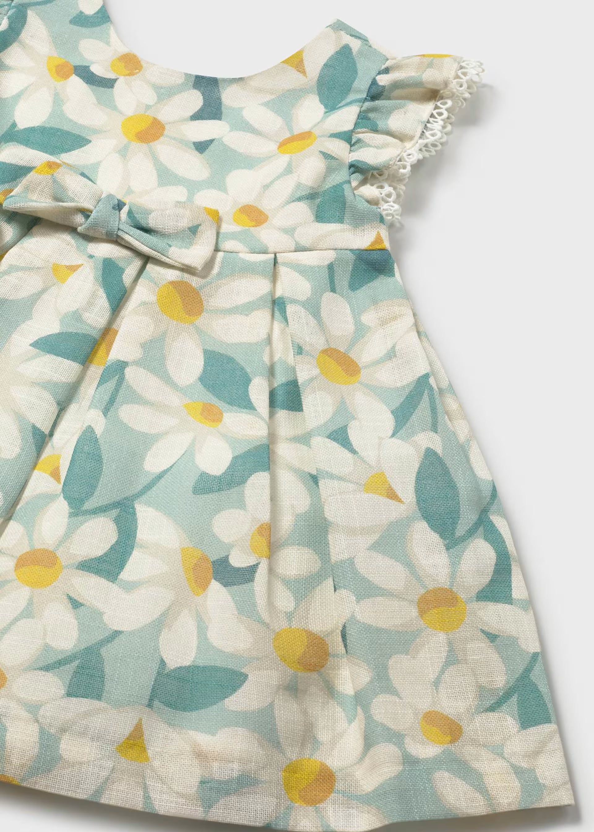Abitino in lino Mayoral fantasia fiori - Verde Menta