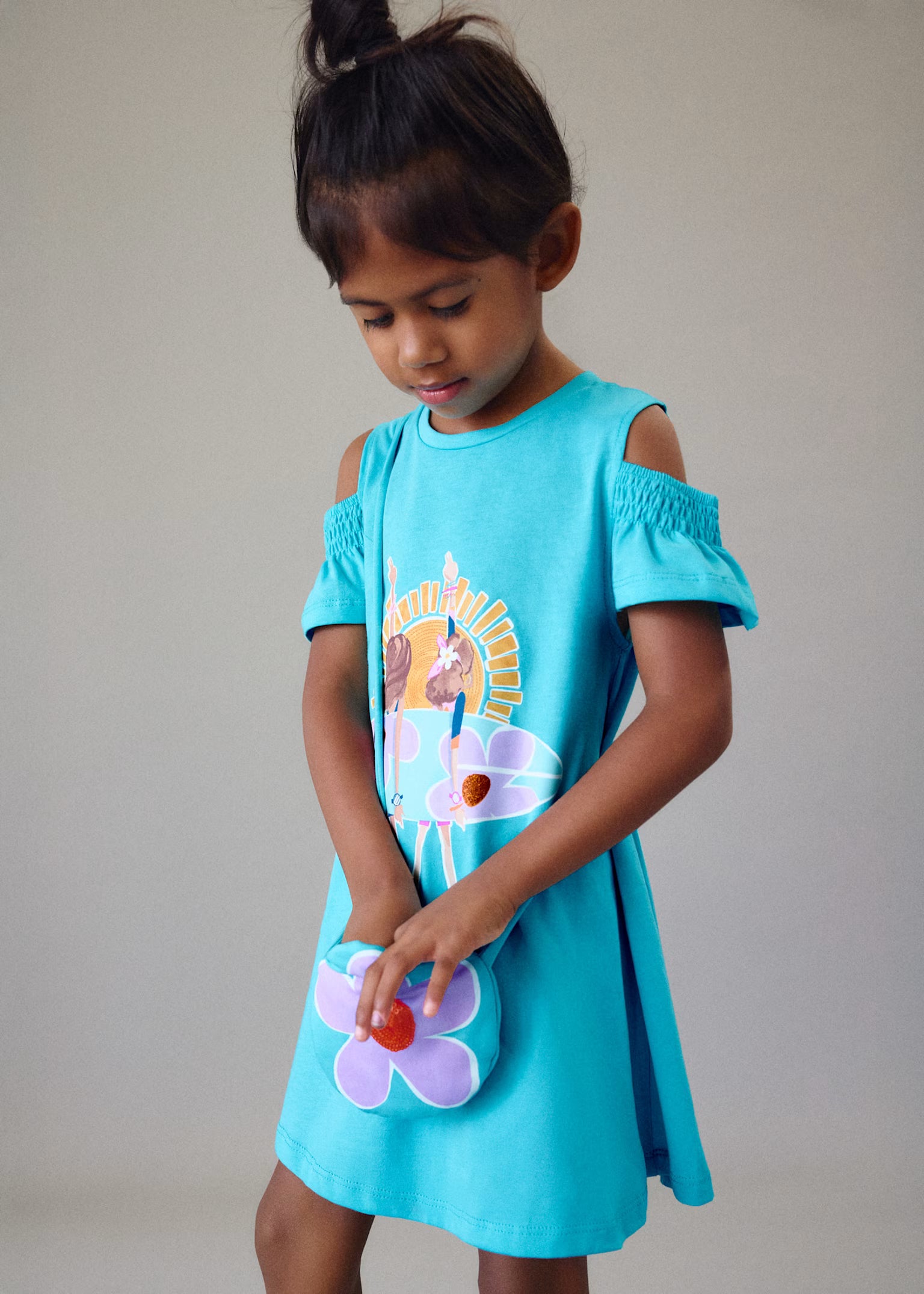 Vestito Mayoral con borsa bambina - Turchese