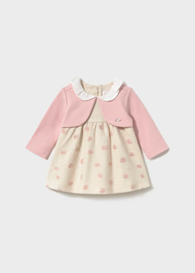 ABITINO IN FELPA ROSA FINTO SCANDACUORE BEIGE