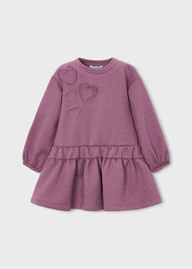ABITO CUORI IN FELPA VIOLA LUREX