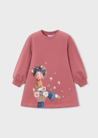 ABITINO IN FELPA MALVA FANTASIA BAMBINA CON CUORE