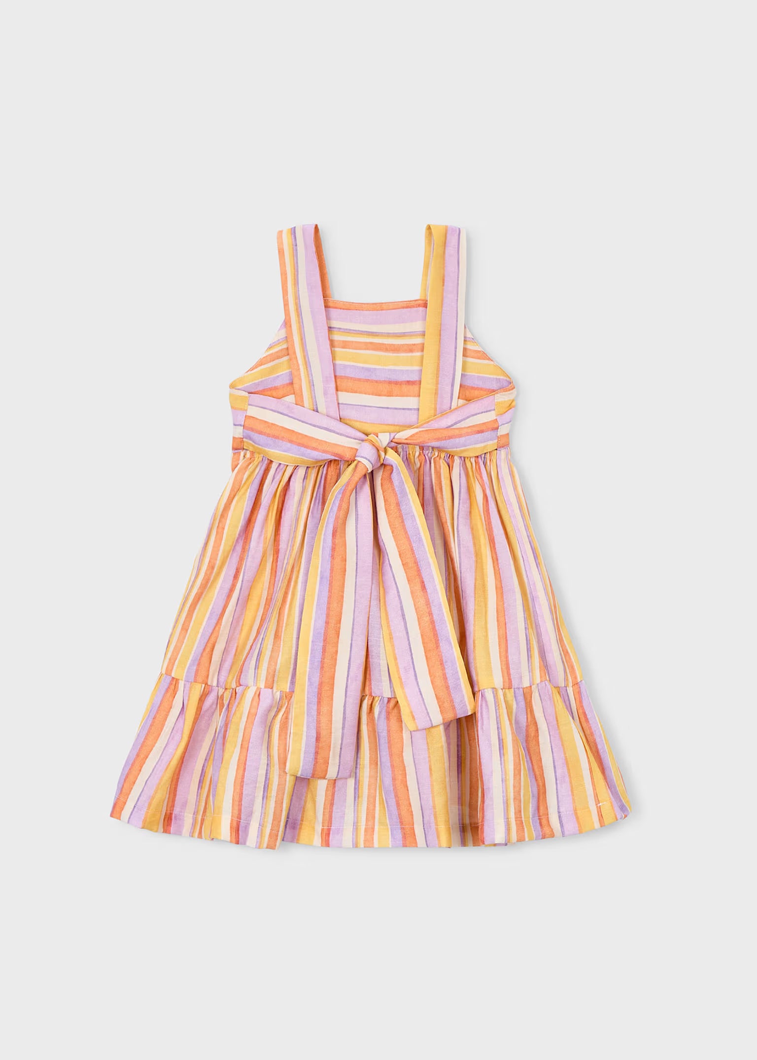 Vestito righe Mayoral bambina a righe - Arancio, Glicine e Giallo
