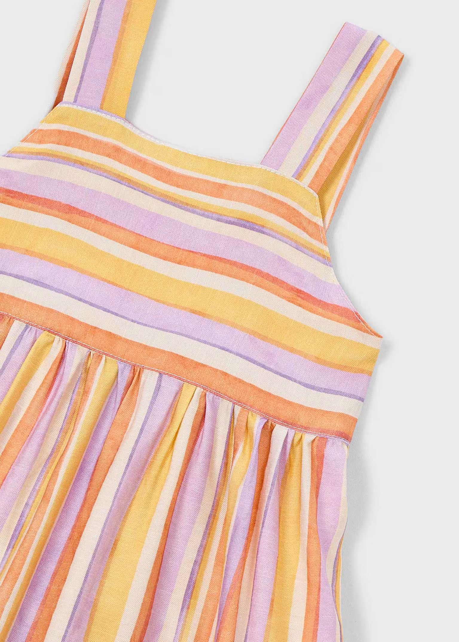 Vestito righe Mayoral bambina a righe - Arancio, Glicine e Giallo