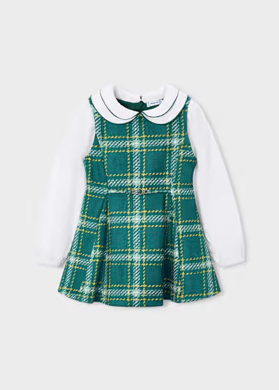 ABITO IN LANA A QUADRI CON CAMICIA COLLETTO