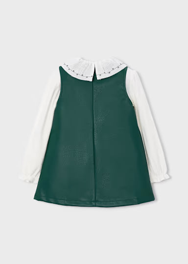 VESTITO ECOPELLE CON BLUSA COLLETTO