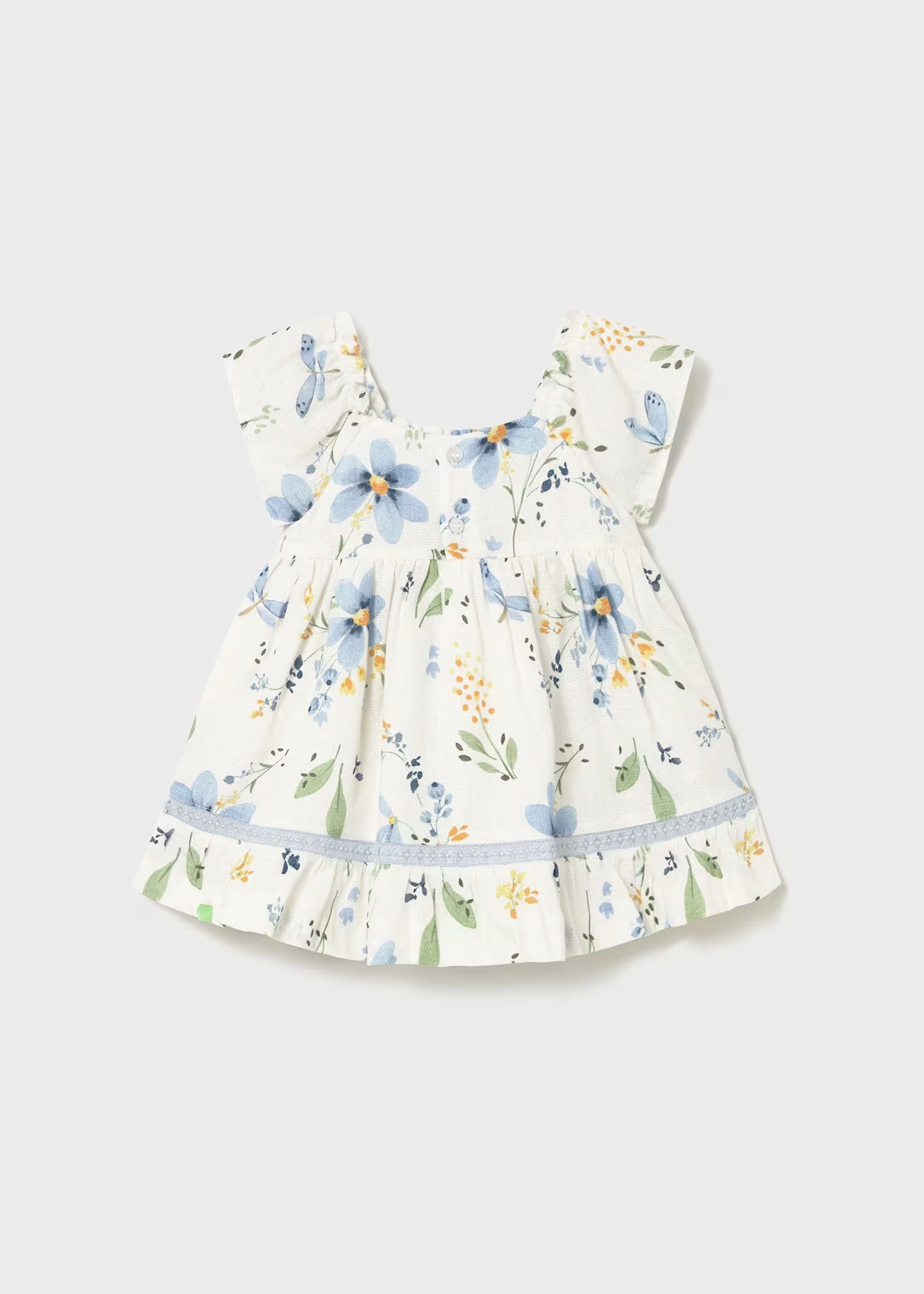 Vestito stampato neonata con fiori Mayoral - Bianco
