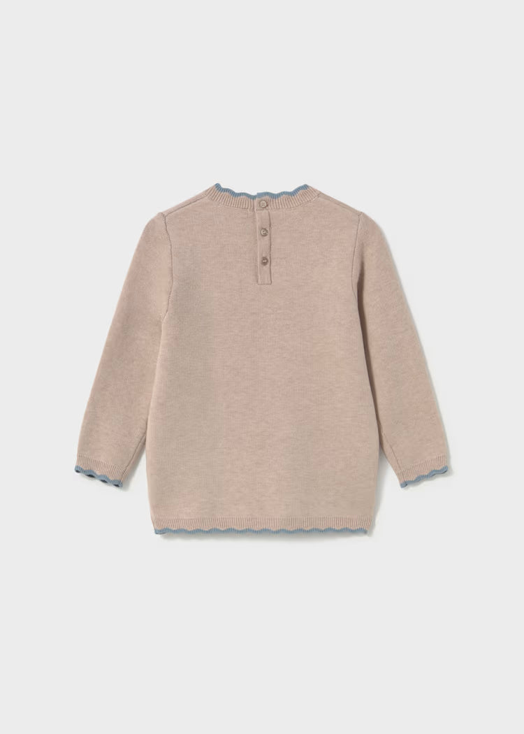ABITINO IN LANETTA BEIGE FIORI AZZURRI