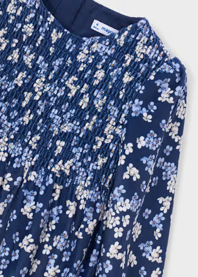 ABITINO IN VELLUTO BLU FANTASIA FIORI